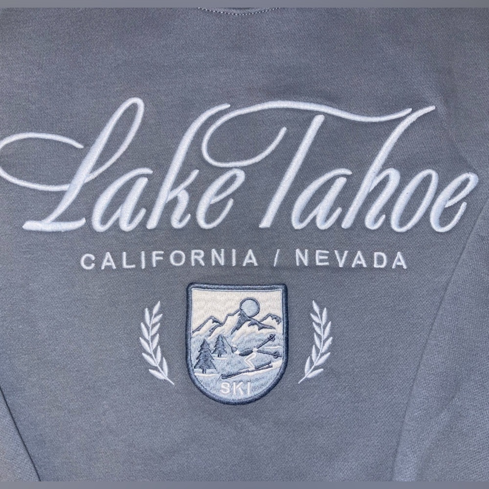 MEDIUM Blue Grey Cute Crew Neck Sweater - Picture 4 of 9